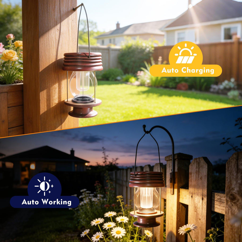 Solar Lanterns Outdoor, Hanging & Table lights Patio Decor 2PK