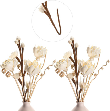 Reed Diffuser Sticks Flowers Reed Set White Wood Flower Aromatic Diffuser Home Bedroom Office Decor Office - Set of 12