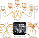 Large Elegant 5 Arms Crystal Bowl Tealight Candle Holder/Candelabra Crystal Votive, 5-arms Candlestick Holder for
