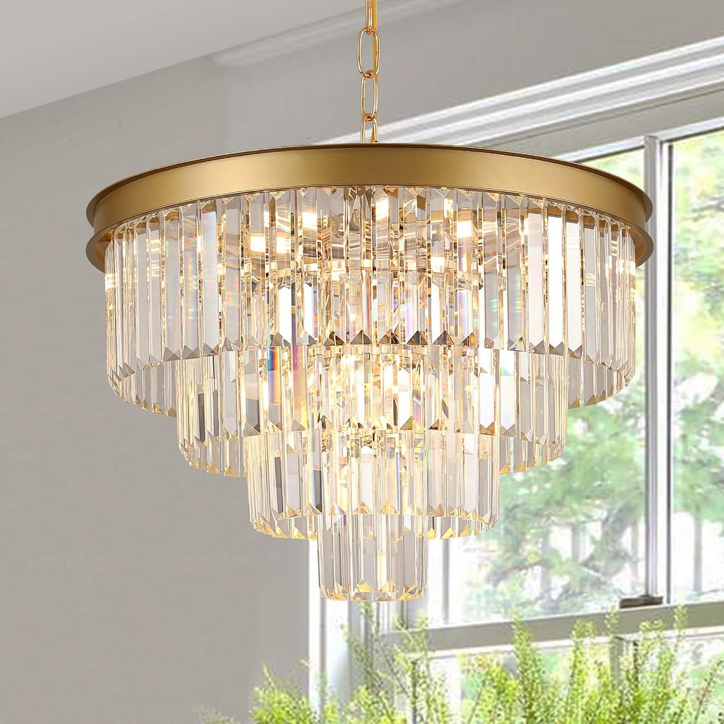 12 Pieces Chandelier Crystals Replacement K9 Crystal Prisms with Hooks for Crystal Chandeliers Metal Clip Crystal