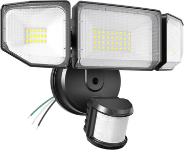 85W Motion Sensor Outdoor Light, 8500LM Ultra-Bright LED Security Light with 3 Adjustable Heads, IP65 Waterproof Dusk