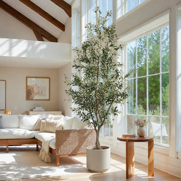 8FT Olive Trees Artificial Indoor - Thick Trunk & Lifelike Fruits