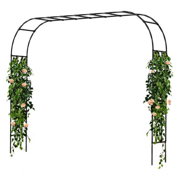 Garden Arch Trellis, 7.9FT Metal Arbor Archway for Climbing Plants Outdoor