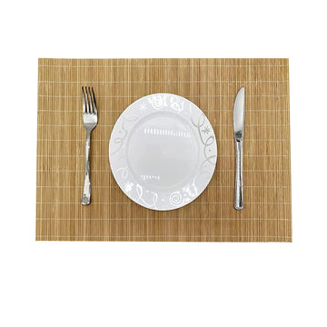 Bamboo Placemats Set of 2, 17.7x11.8 Inch - Heat Resistant & Easy Clean, Natural Woven Table Mats Decor, Non-Slip