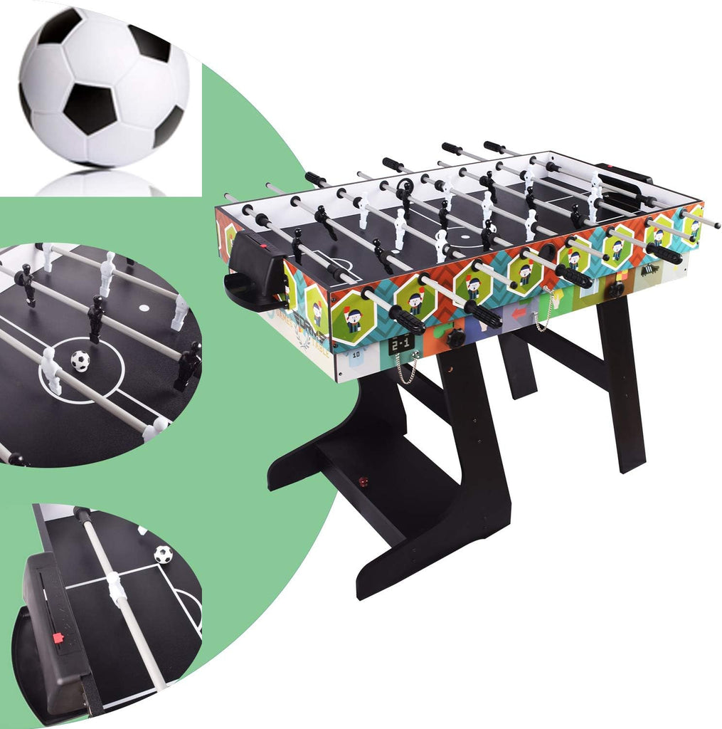4FT 4 in 1 Folding Muliti Sports Game Table, Combo Table - Pool/Snooker Table, Air Hockey Table,Table Tennis
