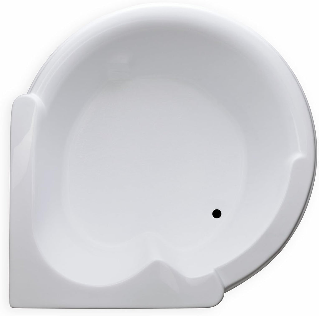 Tubs - CW6464 - Modern Acrylic Fiberglass Soaking Corner Bathtub - Drop in White Curved Rounded Acrylic Corner Bath