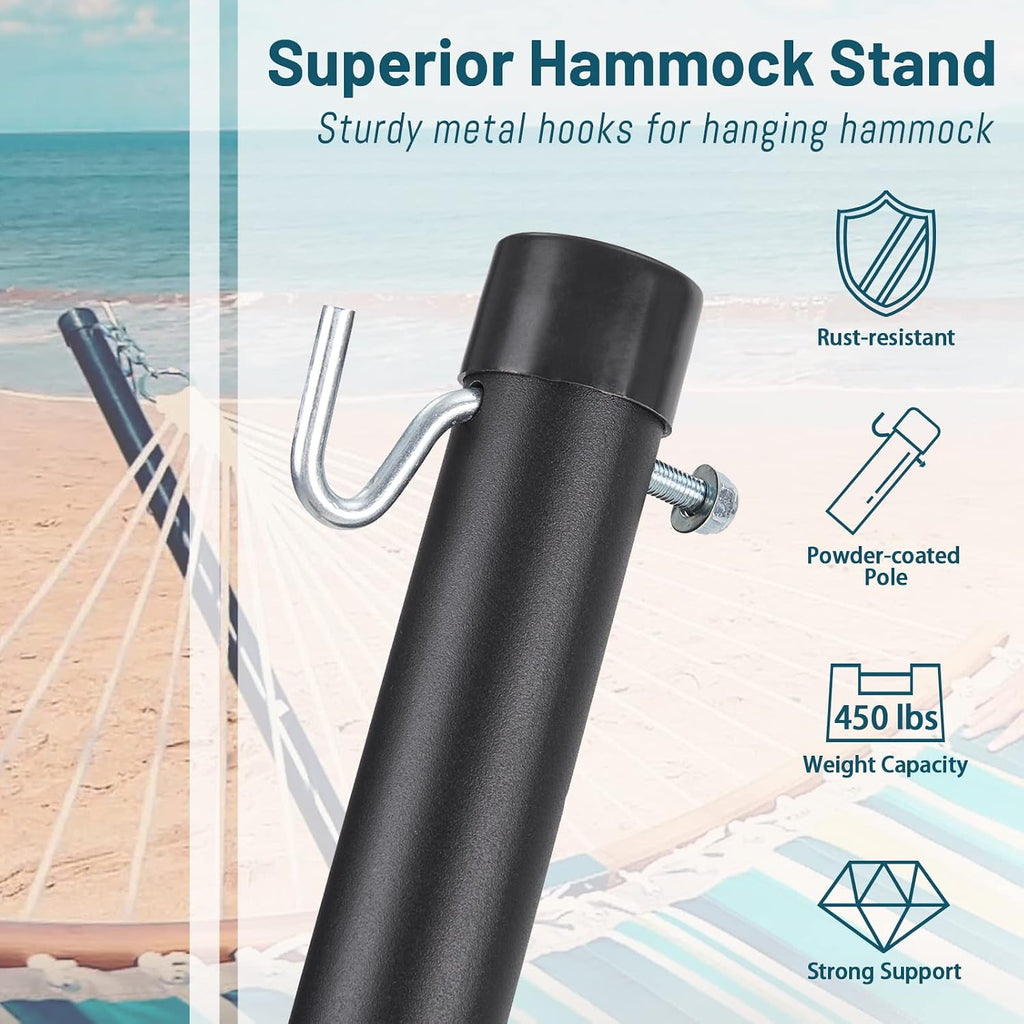 12 FT Hammock Stand Only, 450 lbs Capacity Heavy Duty Steel Hammock Stand, Portable Carrying Bag, 2 Person