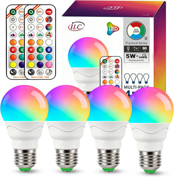 A15 LED Color Changing Light Bulb, E26, 5W (40W Equivalent), 500LM
