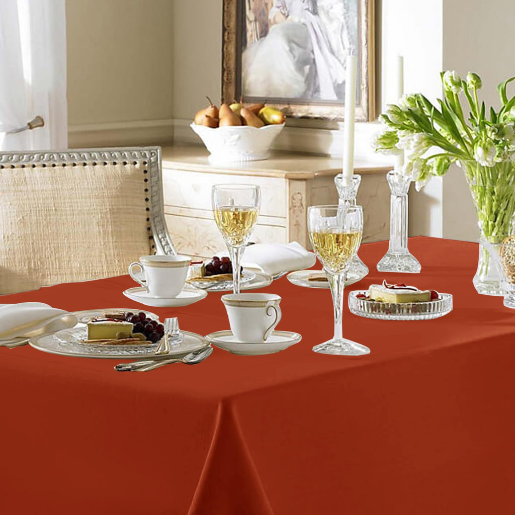 6 Pack Rust Tablecloths 70x120 Inch for 6-8 Ft Rectangle Tables
