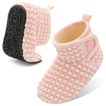 Warm Baby Booties Winter Tiny Infant Feet House Shoes Pink, 2-3
