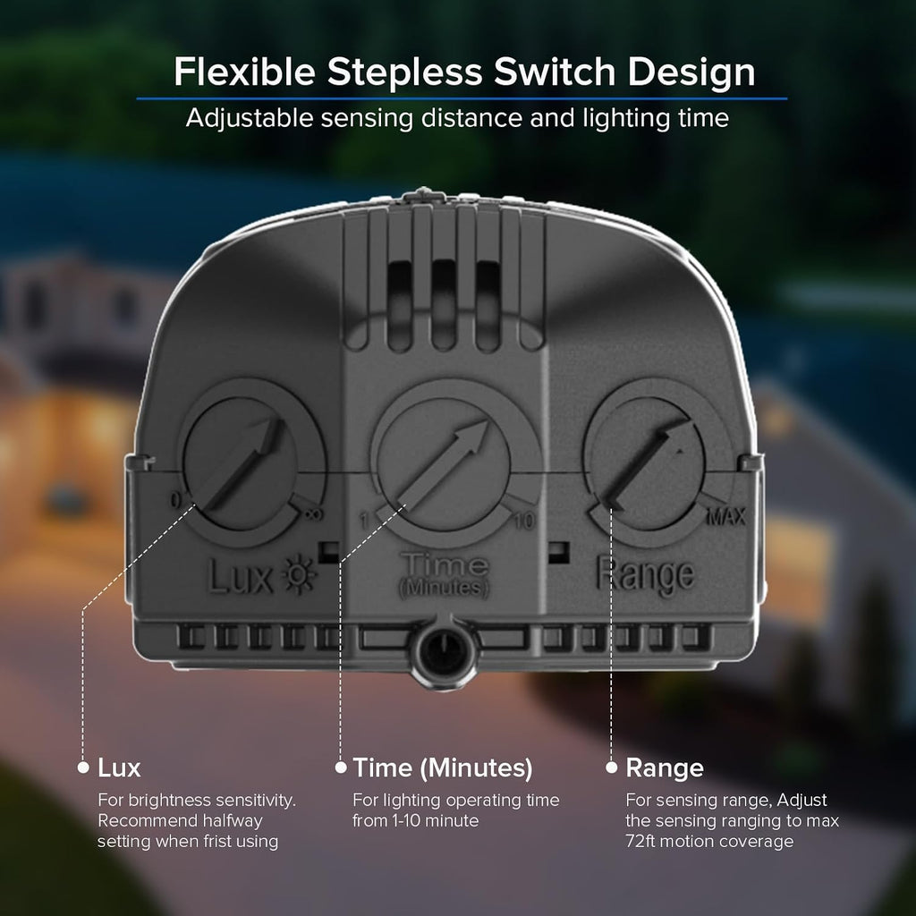 Hardwired Motion Sensor Flood Light, Dusk to Dawn Security Lights | 7000LM Ultra Bright, 54W 5000K Daylight, IP65