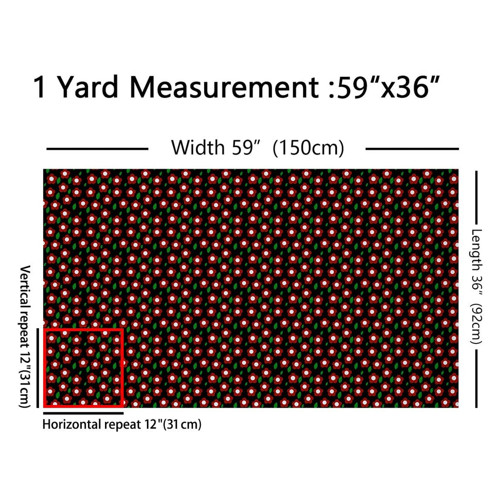 Kawaii Flower Print Fabric by The Yard Soft Polyester, Cartoon Geometric Plant Fabric for Craft Lovers and Sewing