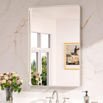 24 x 36 Inch Brushed Nickel Bathroom Mirrors for Over Sink