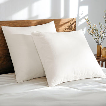 100% French Linen Euro Shams 26"x26" Pack of 2, Soft Breathable for Hot Sleepers, Moisture Wicking & Durable with