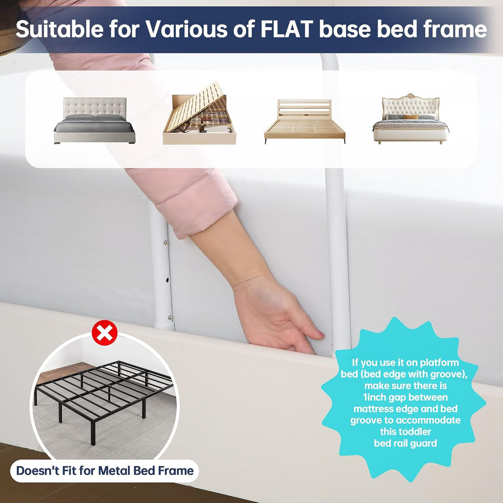Bed Guard Rail for Toddlers, 59inch Foam Padded Side Rail for Queen King Twin Full Size Bed, Bedrail for Toddler, Bed