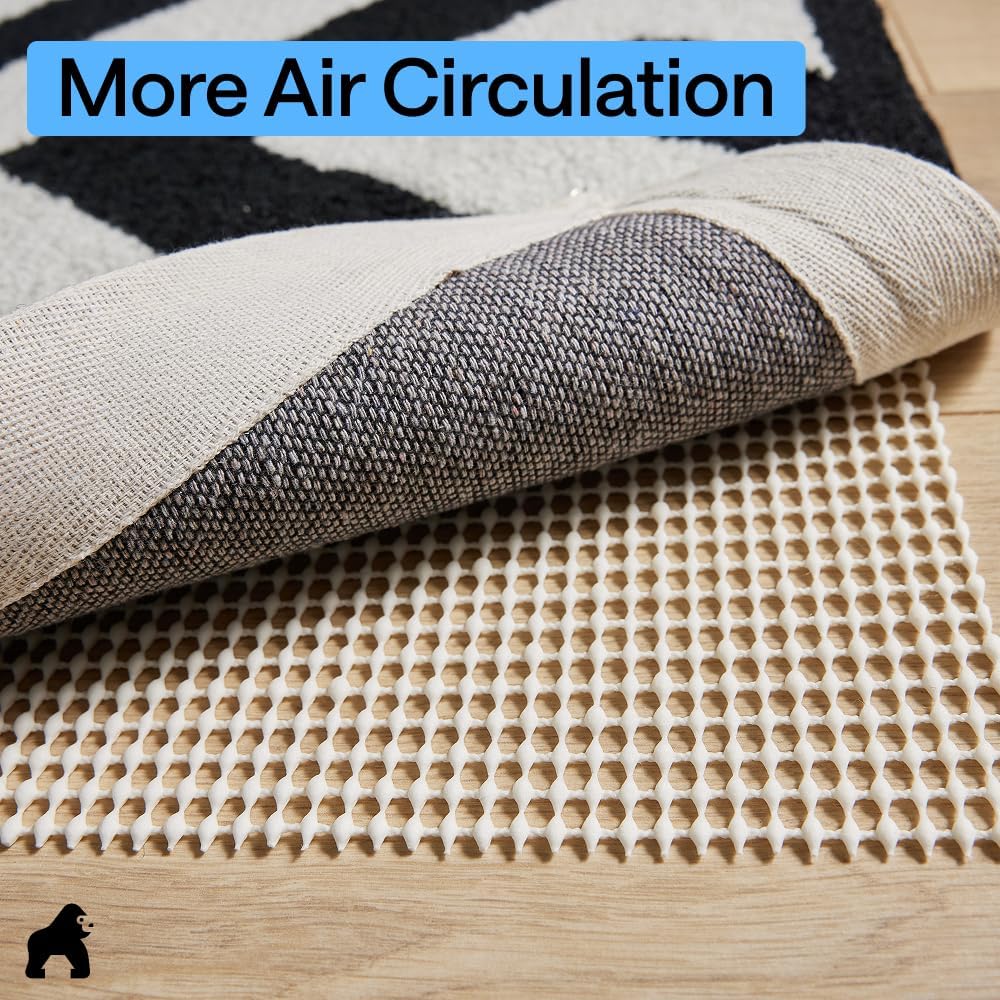 Slip Resistant Rug Pads for Hardwood Floor, 2x8 Cream - Set of 16