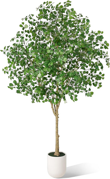 10FT Artificial Ficus Tree Indoor, Large Potted Faux Tree with Silk Leaves