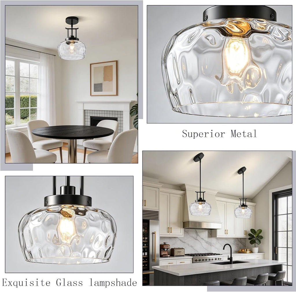 Modern Pendant Lights Gold Pendant Lights Kitchen Island | Adjustable Height Hanging Fixture with Hammered