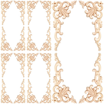 20 Pcs Wood Applique Corner Onlay Decorative DIY, Cute Style