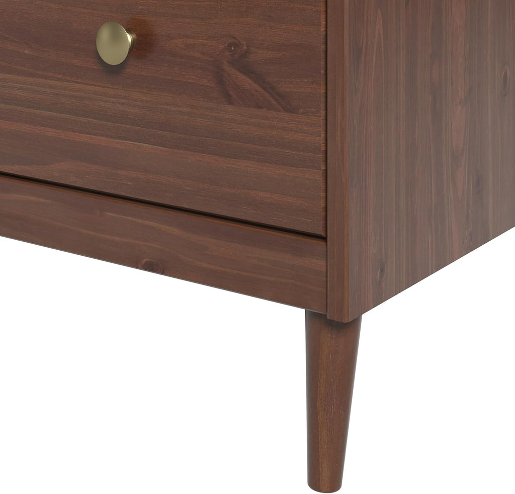 Solid Pine Wood 4 Drawer Dresser Spencer, Walnut
