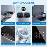 Portable Washing Machine, 7.7LBS Full-Automatic, 10 Wash Cycles, Stainless Steel Drum, Quiet Compact Washer for