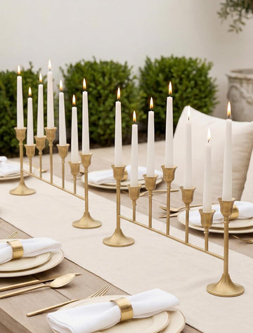 Taper Candle Holders for Candlestick: Gold Weeding Centerpieces Candelabra for Table - Candle Sticks Decor