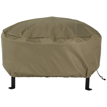 Heavy Duty Fire Pit Cover, Round, Water Resistant, Khaki, 48"