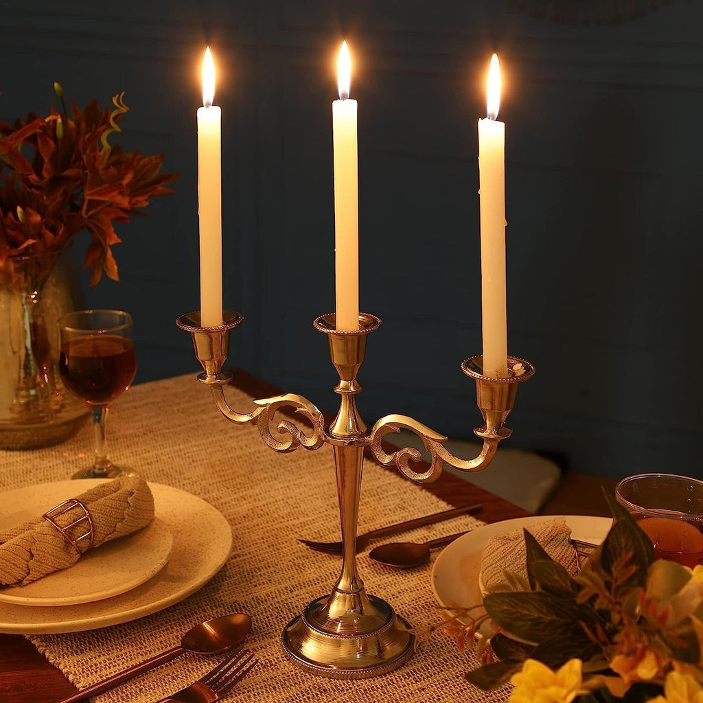 3 Arm Candelabra Taper Candle Holders Decorations Indoor Kitchen Décor Table Candles Candlestick Candelabra