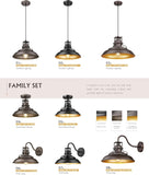 Outdoor Barn Light Fixture, 12" Oil Rubbed Bronze Exterior Lighting Fixtures, Vintage Farmhouse Outdoor Light Fixture