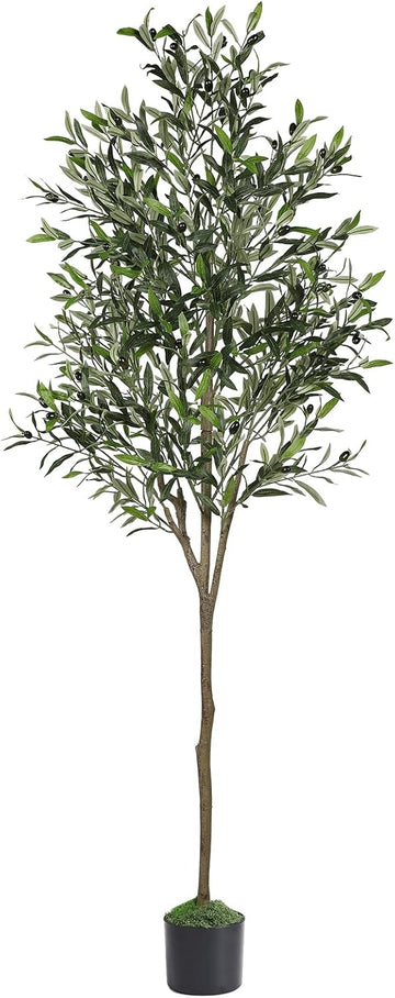 6ft Faux Olive Tree with Lifelike Fruits and Realistic Leaves