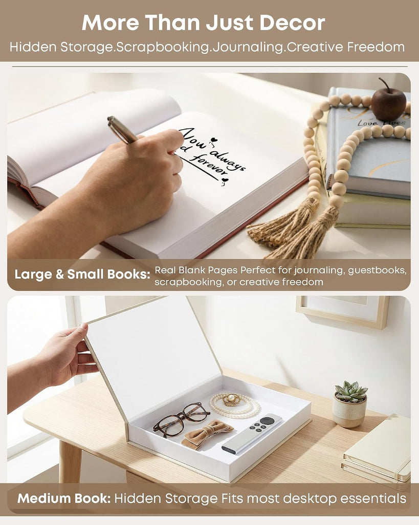 Decorative Books Decor & Fake Books for Coffee Table Decor, Complete Aesthetic Set with 3 Faux Books for Decoration &
