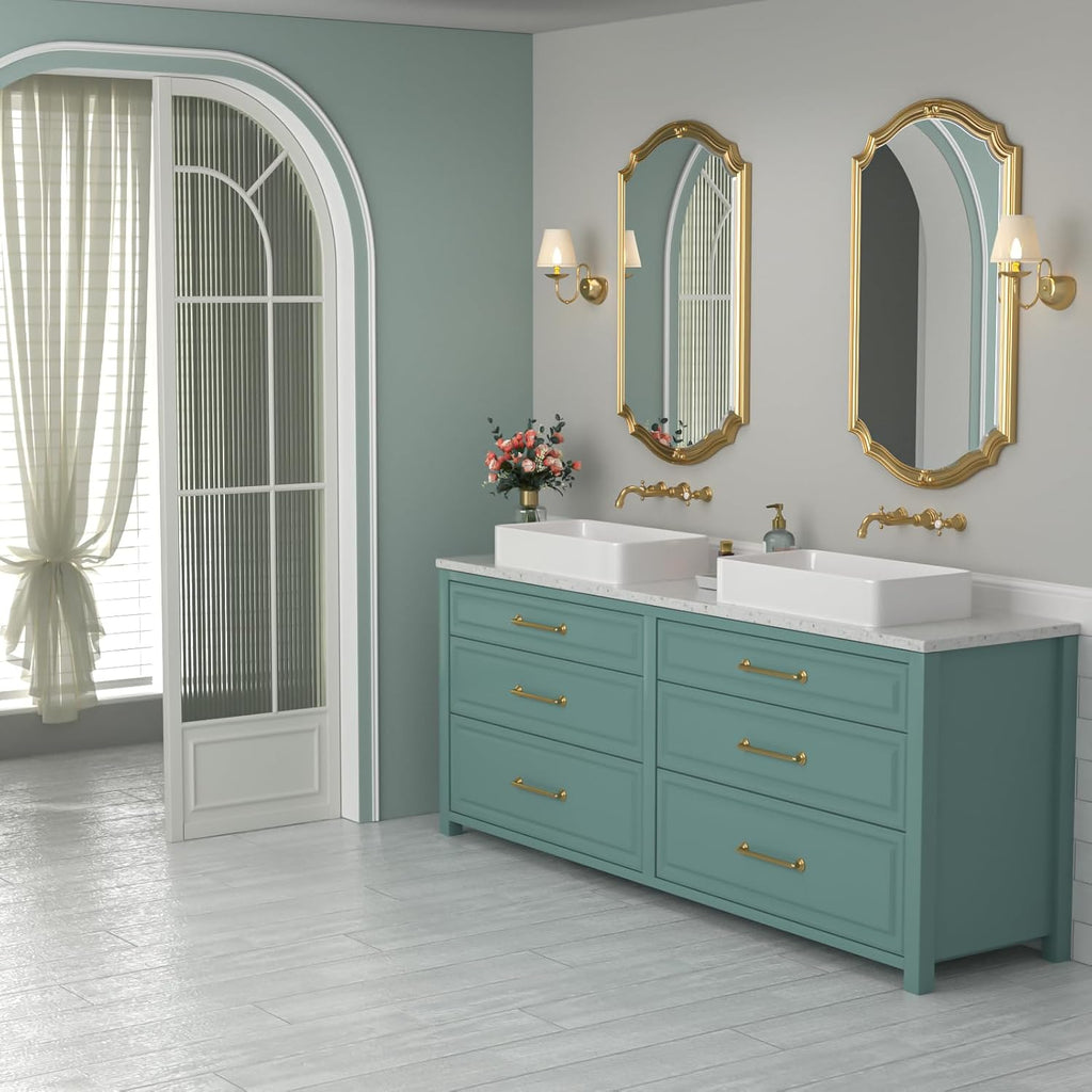 Rectangular Bathroom Vessel Sink 24 Inch - 24"x14" White Ceramic Porcelain Above Counter Modern Art Sink