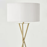 Jaxon Tripod Floor Lamp with Pleated Drum Shade, Modern Lamp, Contemporary and Elegant LED Lamp