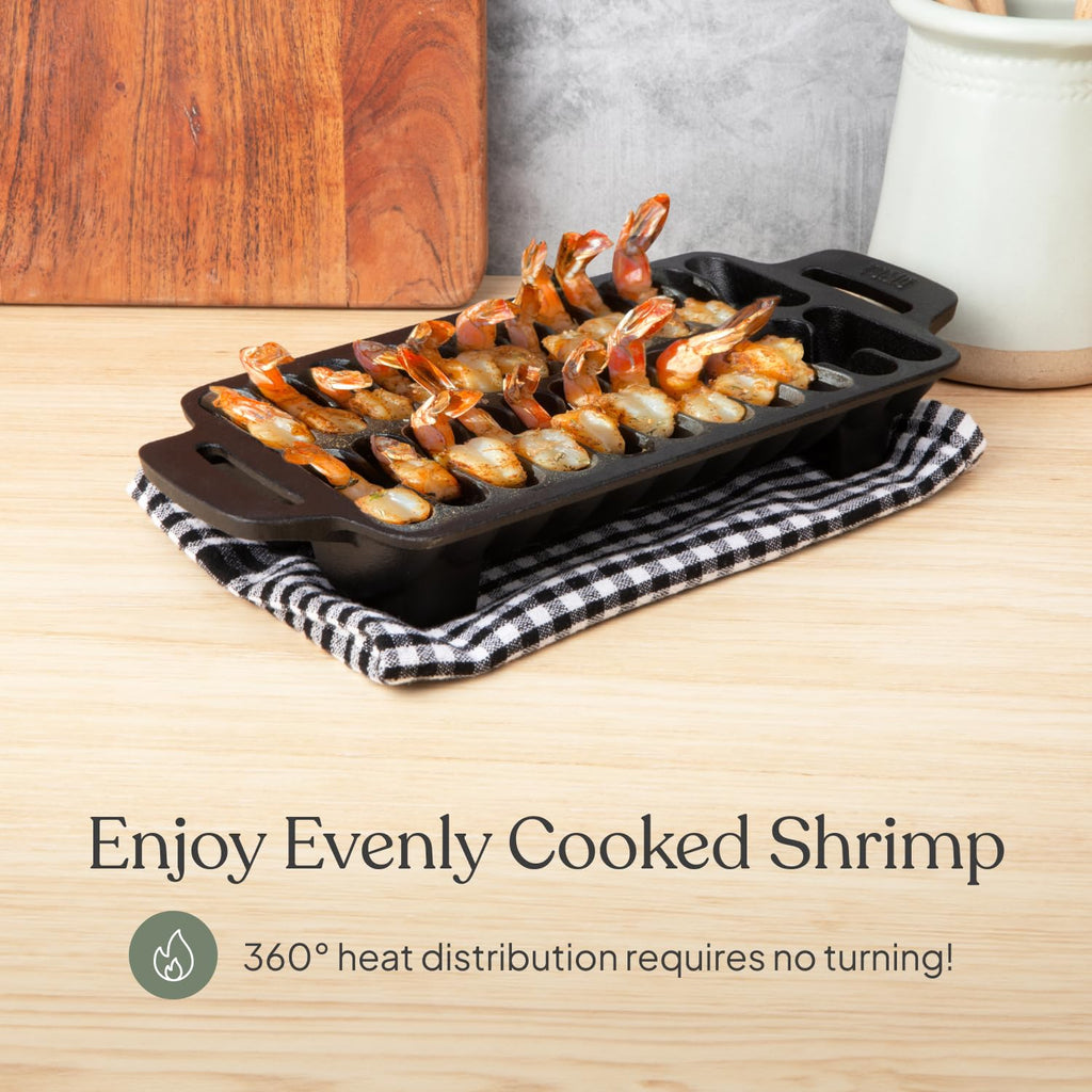 Cast Iron Shrimp Grill Pan