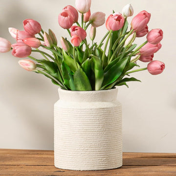 Ceramic Flower Vase 7.5 inch Farmhouse Rustic Vase