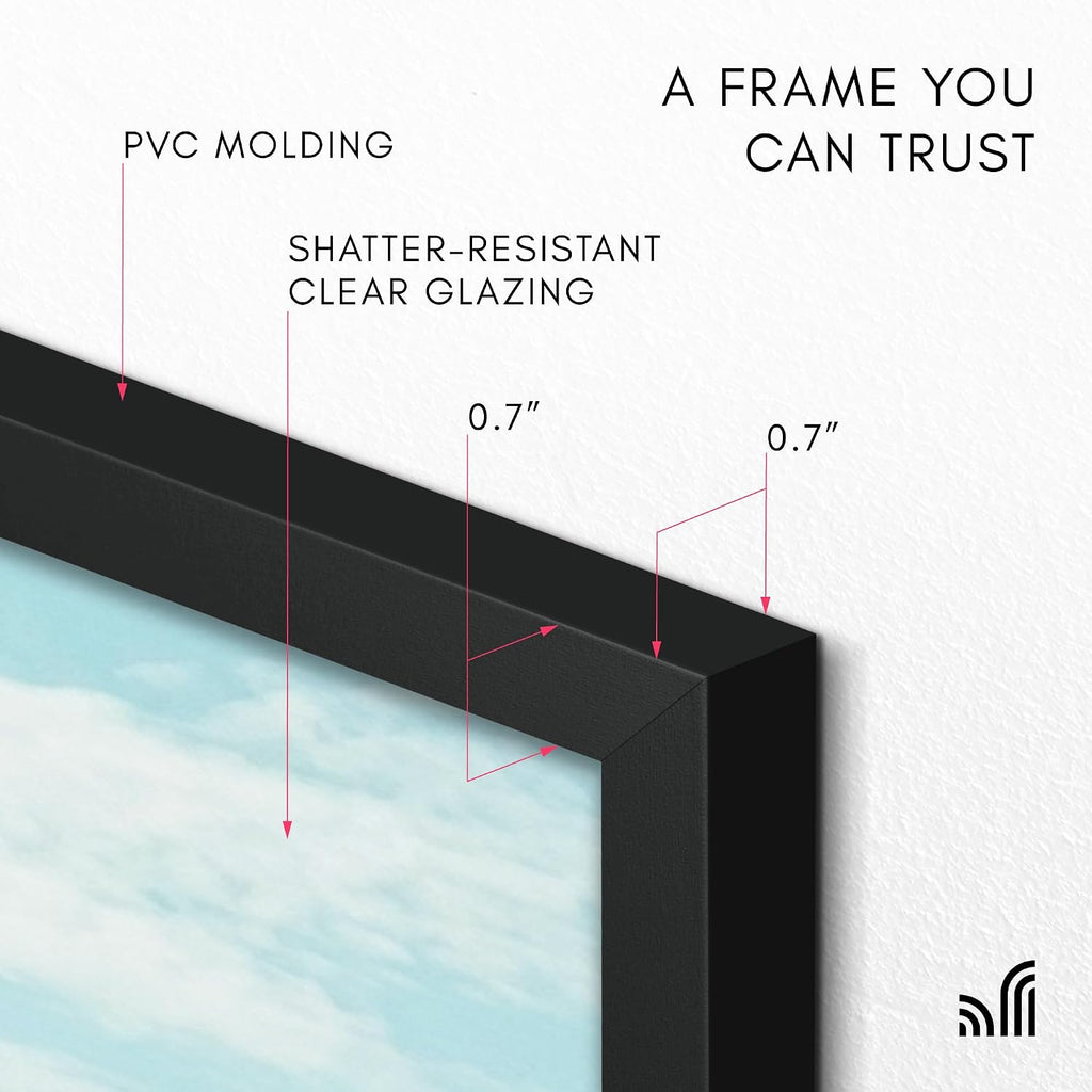 24x36 Poster Frame with Polished Plexiglass - Streamline Collection - Thin Border Picture Frame for Wall Display