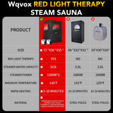 Double Infrared Steam Sauna, Portable Infrared Sauna, Enlarged Size and Two 3L Steamers, Two Upgrade Chairs