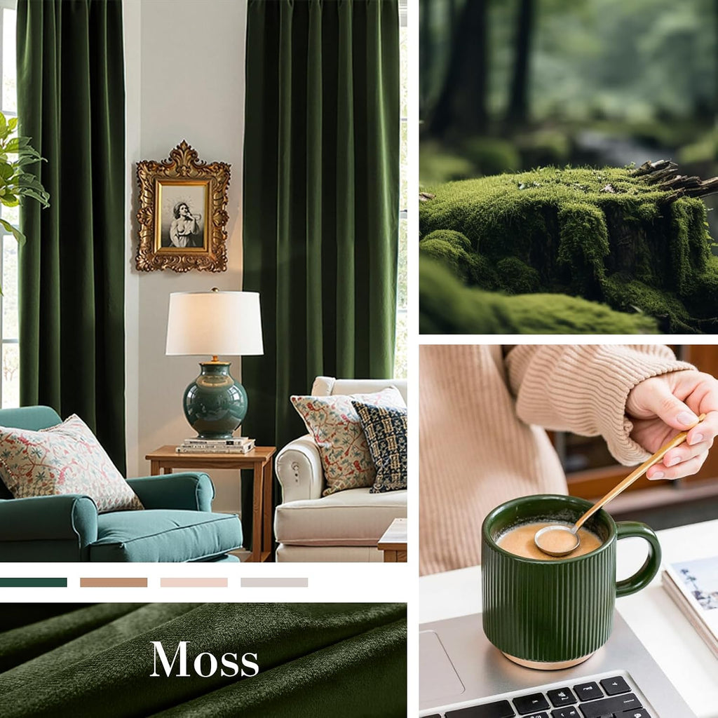 Velvet Blackout Curtains Thermal Insulated Curtains Room Window Drapes Super Soft Luxury Curtains for Living Room