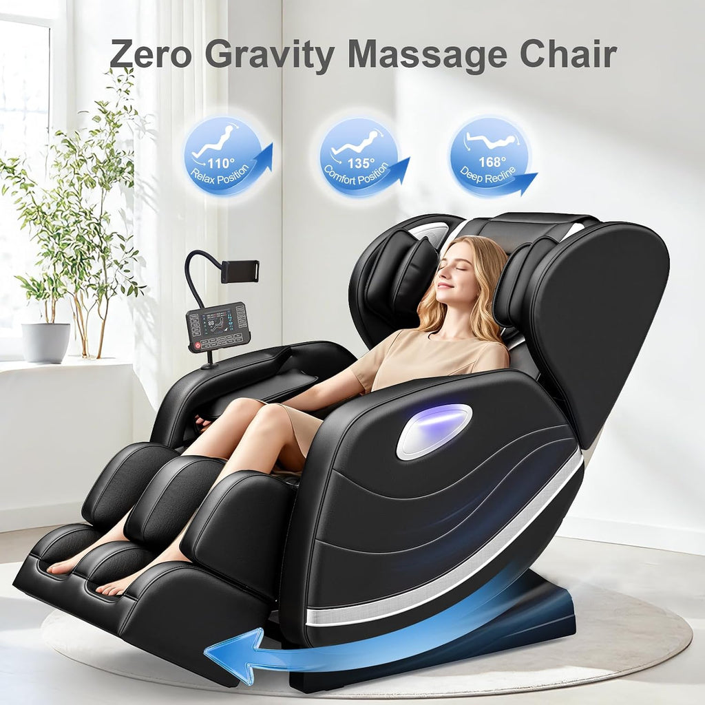 2026 SL Track Massage Chair Full Body, Zero Gravity Recliner | 12 Fix Rollers, 8 Airbags, 15 Auto Programs, Foot