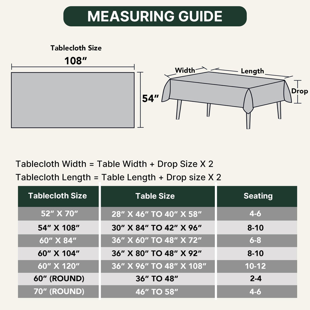 Rectangle Tablecloth Waffle Textured Waterproof Table Cloth Stain Resistant Wrinkle Free Washable Decorative Table