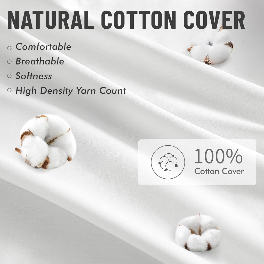 20x20 Pillow Inserts Set 2 100% Virgin Microfiber with Cotton Cover - Set of 2