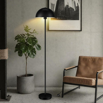 Floor Lamp, Industrial Black Floor Lamps, 65.6in Standing Lamp, Retro Mushroom Dome Shade, Whole Met