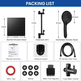 Shower Head, 8‘’ High Pressure Rainfall Shower Head/Handheld Shower Combo with 11'' Extension Arm