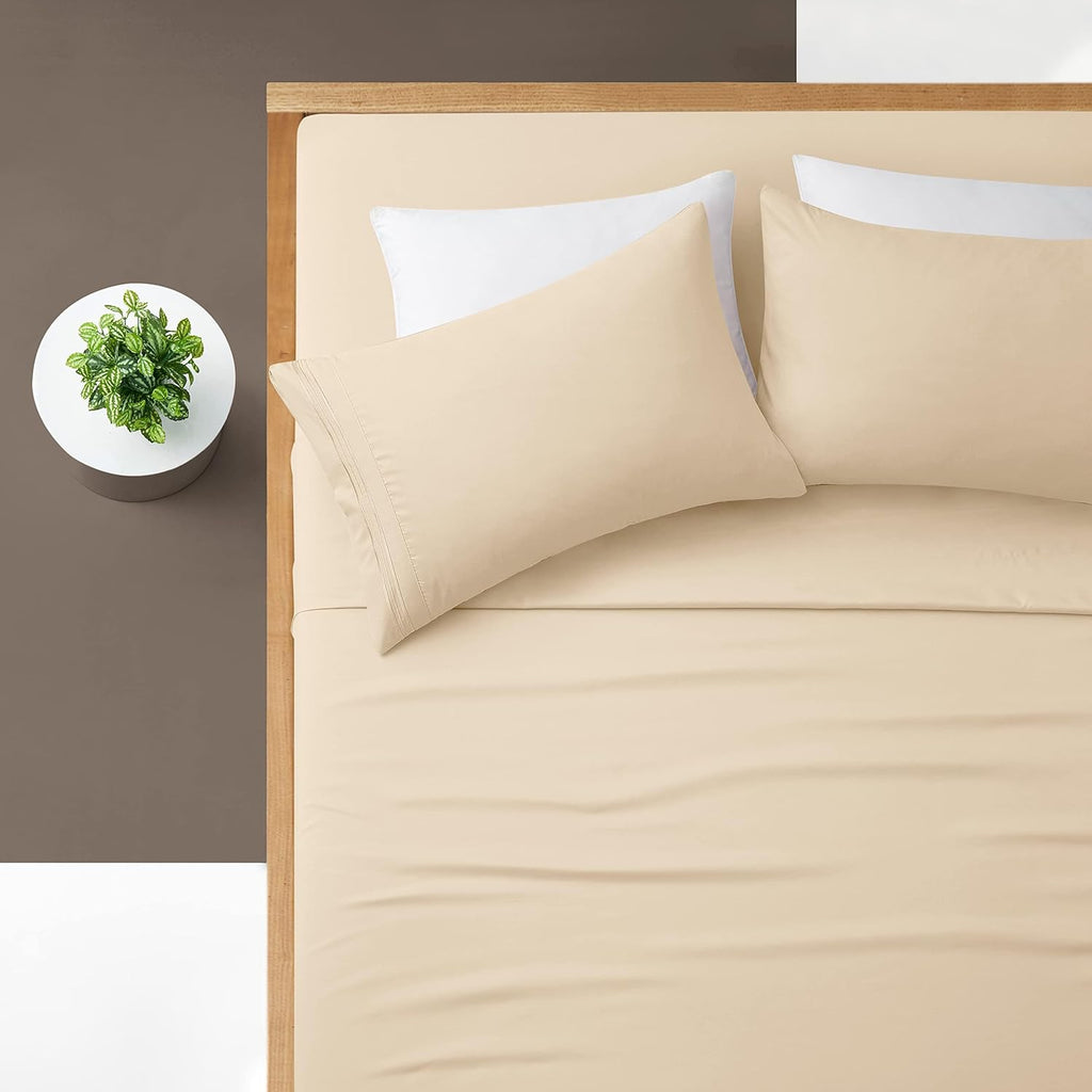 Extra Deep Pocket King Sheets, Pure White Microfiber, 4 Piece