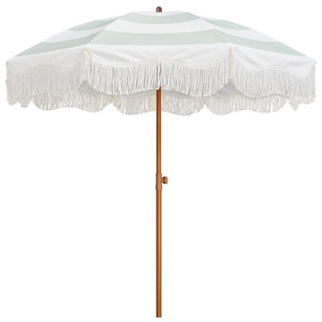 Boho Fringe Umbrella, 6.5ft Outdoor Umbrella with Tassel