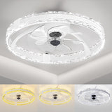Ceiling Fans with Lights and Remote, 20'' Low Profile Flush Mount Ceiling Fan with 6 Speeds & 3 Color Temperature, 3000-6500K Dimmable Led Fandelier for Bedroom Livingroom, White A101-B0DZSHVVTZ