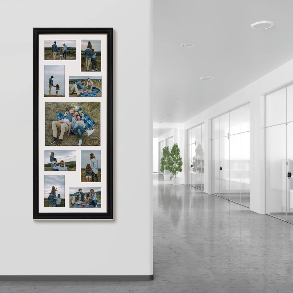 2 Pack 4x6 Picture Frames Collage with 9 Openings, Display Eight 4 x 6 Pictures and One 8x10 Photos for Wall