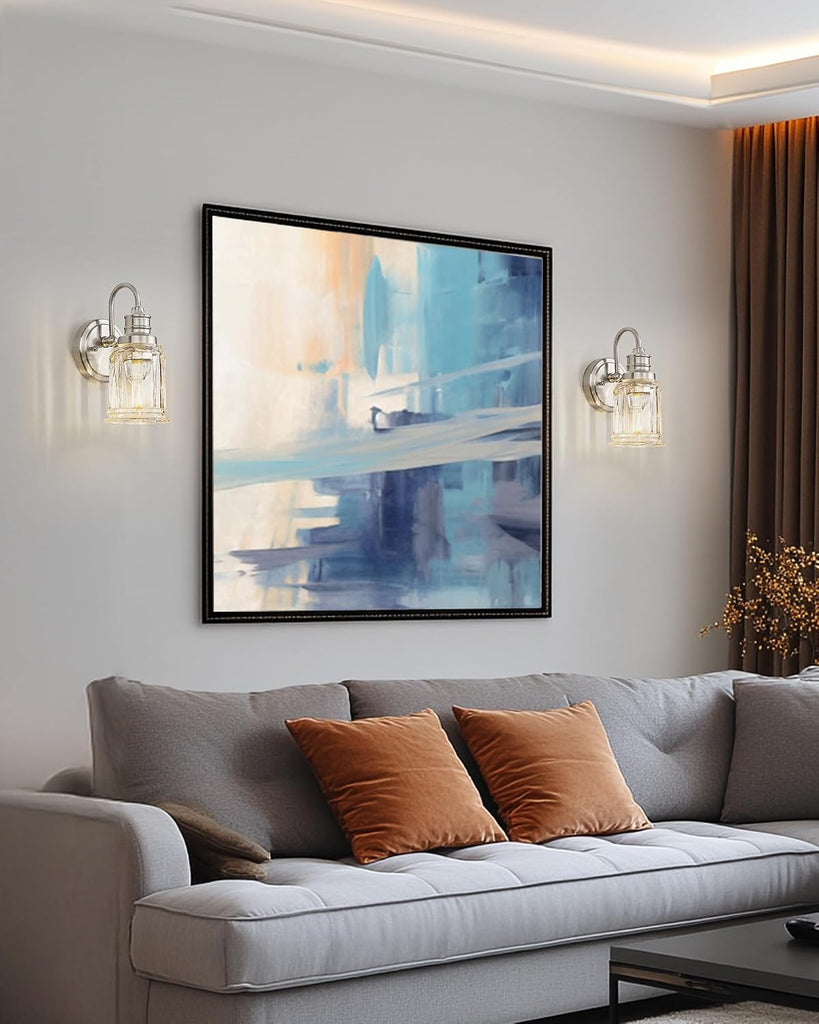 Brushed Nickel Wall Sconce, HWH Modern Sconce Wall Lighting Vanity Sconce Lights , 1-Light Wall Sconce with