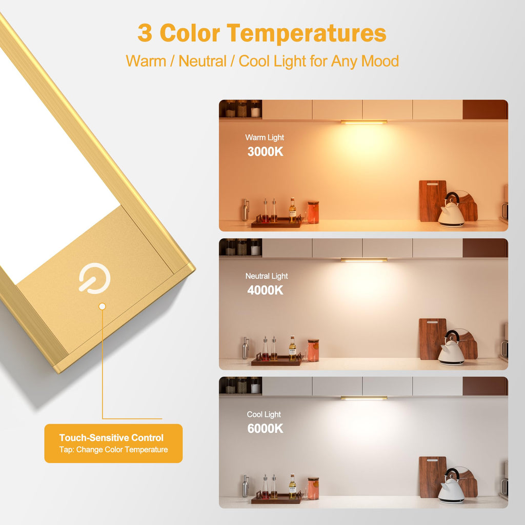 Motion Sensor Cabinet Light, Rechargeable, Dimmable, 2Pcs, 9in