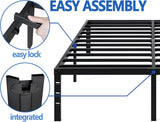 Metal Bed Frame,Full Bed Frame with Storage Space,Heavy Duty Sturdy Mattress Foundation,Easy Assembly,No Box Spring